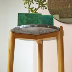 Nestor Teak And Marble Side Table Black Ref. 3148 -Tikamoon 1200 1200 nestor teak and marble side table black 4