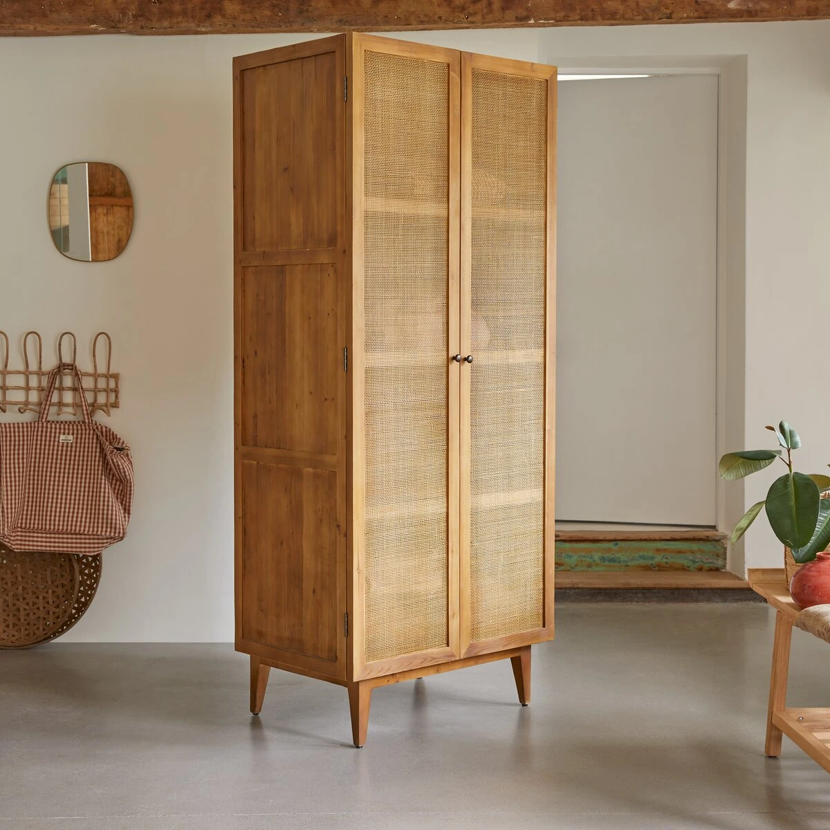 Ninon Pine And Canework Storage Wardrobe Ref. 3965 6 Ninon Pine And Canework Storage Wardrobe Ref. 3965 - Image 4