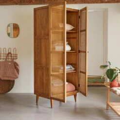 Ninon Pine And Canework Storage Wardrobe Ref. 3965 12 Ninon Pine And Canework Storage Wardrobe Ref. 3965 -Tikamoon 1200 1200 ninon pine and canework storage wardrobe 4