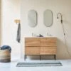 Nova Moon Solid Oak And Premium Terrazzo Vanity Unit 120 Cm Ref. 6248 -Tikamoon 1200 1200 nova 120 cm vanity unit in solid oak and moon premium terrazzo