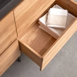 Nova Solid Oak And Lava Stone Vanity Unit 120 Cm Ref. 6174 -Tikamoon 1200 1200 nova solid oak and lava stone vanity unit 120 cm 4