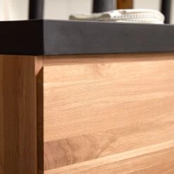 Nova Solid Oak And Lava Stone Vanity Unit 120 Cm Ref. 6174 -Tikamoon 1200 1200 nova solid oak and lava stone vanity unit 120 cm 5