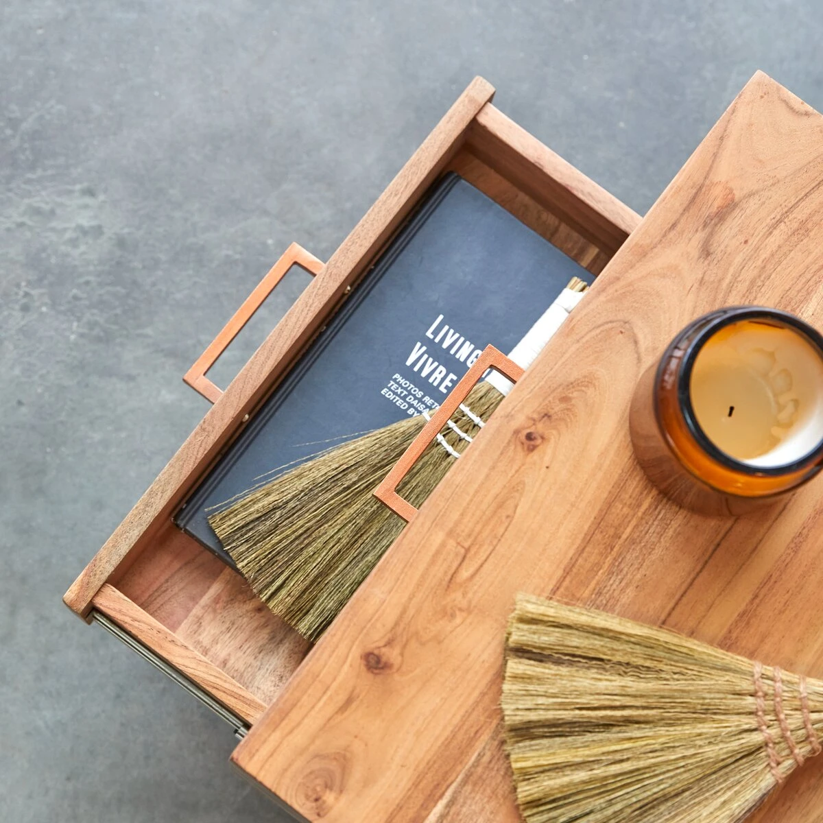 Oslo Solid Acacia Bedside Table Ref. 1925 7 Oslo Solid Acacia Bedside Table Ref. 1925 - Image 5