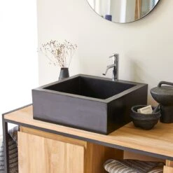 Pegase Black Terrazzo Washbasin Ref. 2235 -Tikamoon 1200 1200 pegase black terrazzo washbasin 3