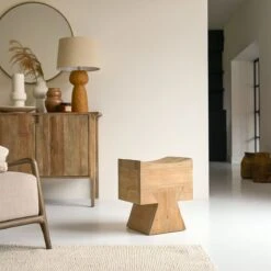 Pio Stool In Solid Reclaimed Pine Ref. 5222