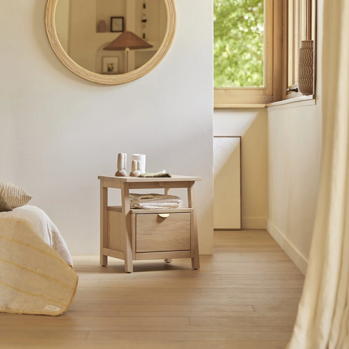 Pola Solid Oak Bedside Table Ref. 3694 3 Pola Solid Oak Bedside Table Ref. 3694