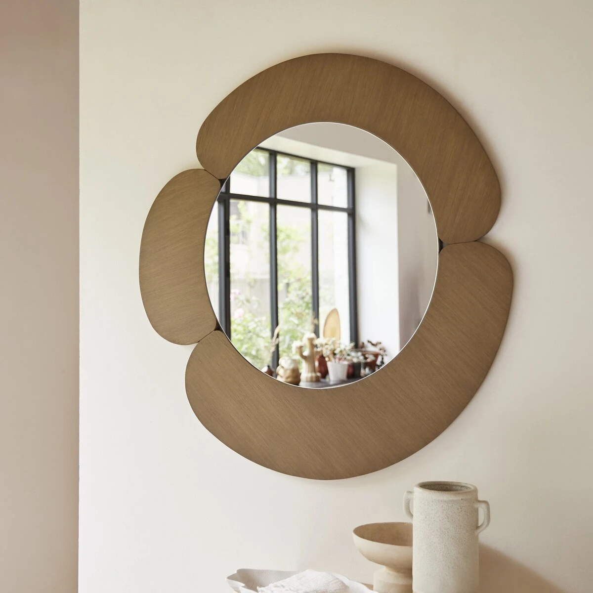 Sara Light Mindi Wood Mirror 110x110 Cm Ref. 6410 4 Sara Light Mindi Wood Mirror 110x110 Cm Ref. 6410 - Image 2