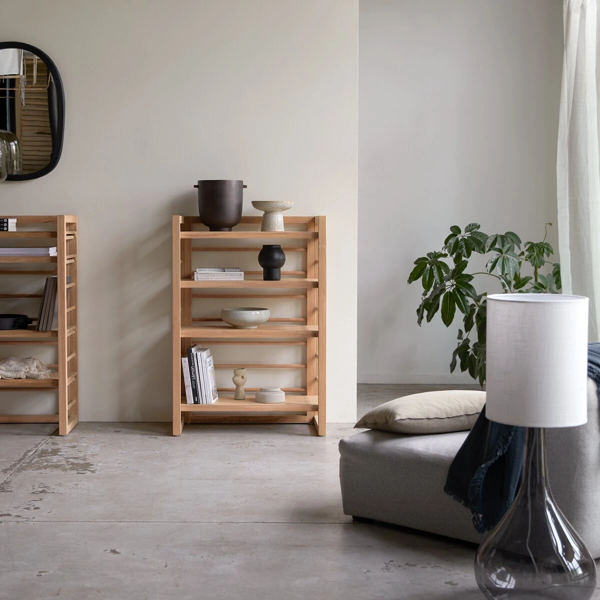 Sera Solid Teak Low Bookcase Ref. 3396 3 Sera Solid Teak Low Bookcase Ref. 3396