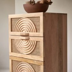 Sina Solid Mango Wood And Rattan Chest Of Drawers Ref. 6290 -Tikamoon 1200 1200 sina chest of drawers in solid mango wood and rattan 4
