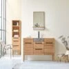 Slats Solid Teak And Marble Bathroom Cabinet 125 Cm Ref. 2588 -Tikamoon 1200 1200 slats solid teak and marble bathroom cabinet 125 cm