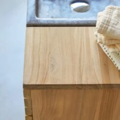 Slats Solid Teak And Marble Bathroom Cabinet 150 Cm Ref. 2591 -Tikamoon 1200 1200 slats solid teak and marble bathroom cabinet 150 cm 5