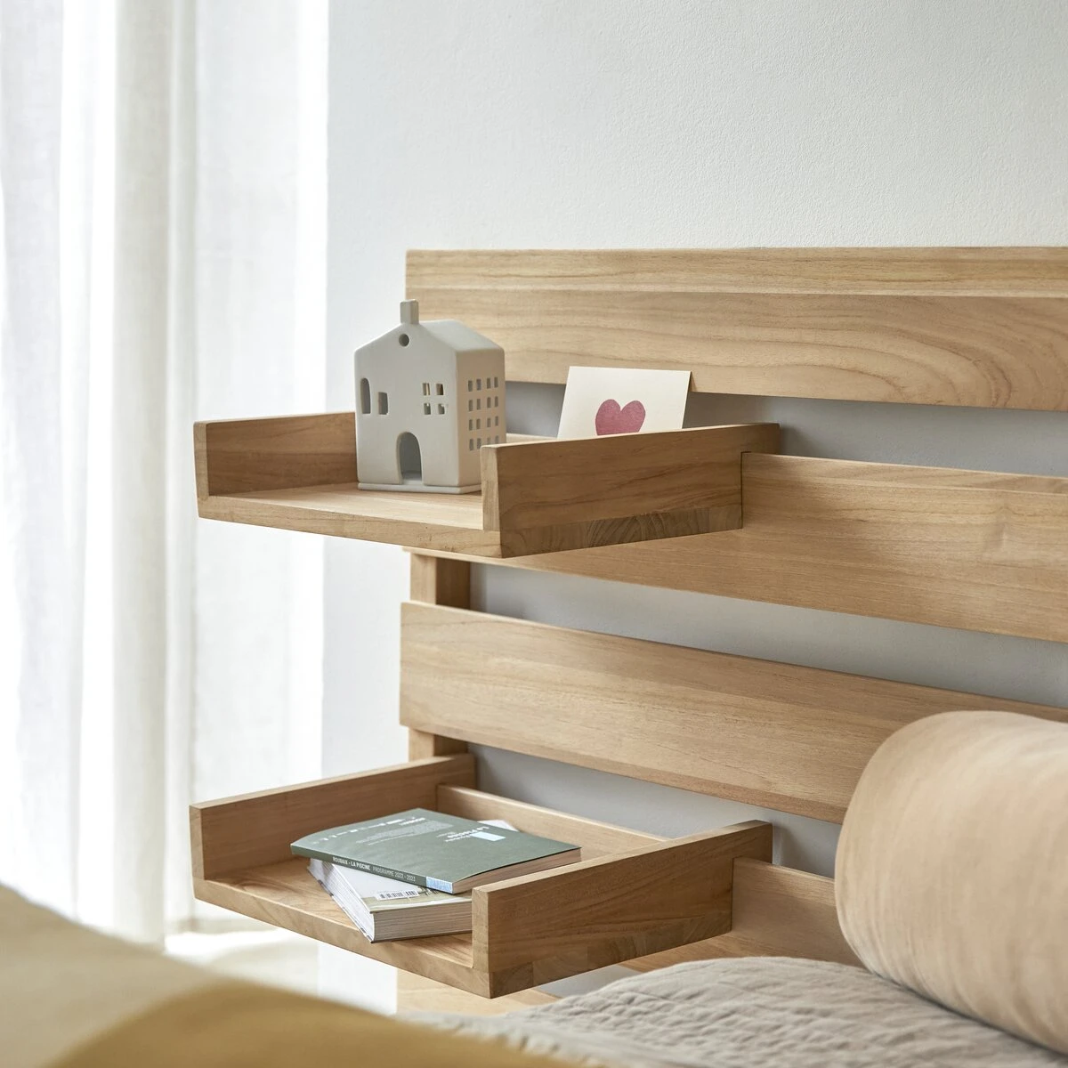 Urbain Solid Teak Kids Bed Headboard With Two Shelves 180 Cm Ref. 6428 6 Urbain Solid Teak Kids Bed Headboard With Two Shelves 180 Cm Ref. 6428 - Image 4