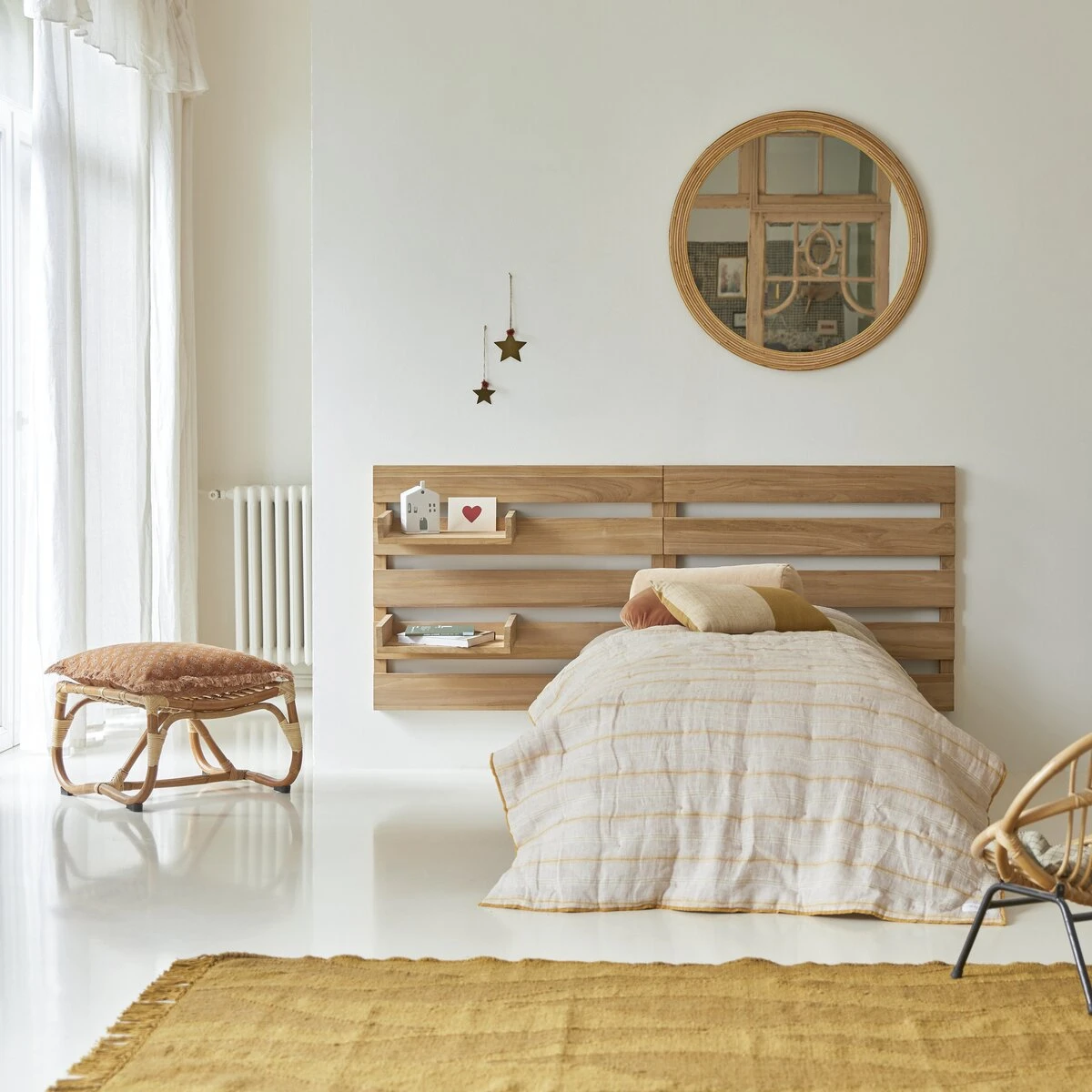 Urbain Solid Teak Kids Bed Headboard With Two Shelves 180 Cm Ref. 6428 7 Urbain Solid Teak Kids Bed Headboard With Two Shelves 180 Cm Ref. 6428 - Image 5