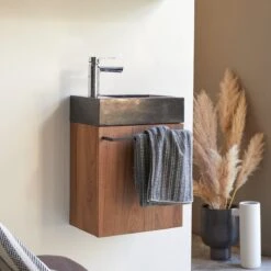 Stelle Solid Walnut And Black Marble Washbasin Unit Ref. 4919 11 Stelle Solid Walnut And Black Marble Washbasin Unit Ref. 4919 -Tikamoon 1200 1200 stelle solid walnut and black marble washbasin unit 3