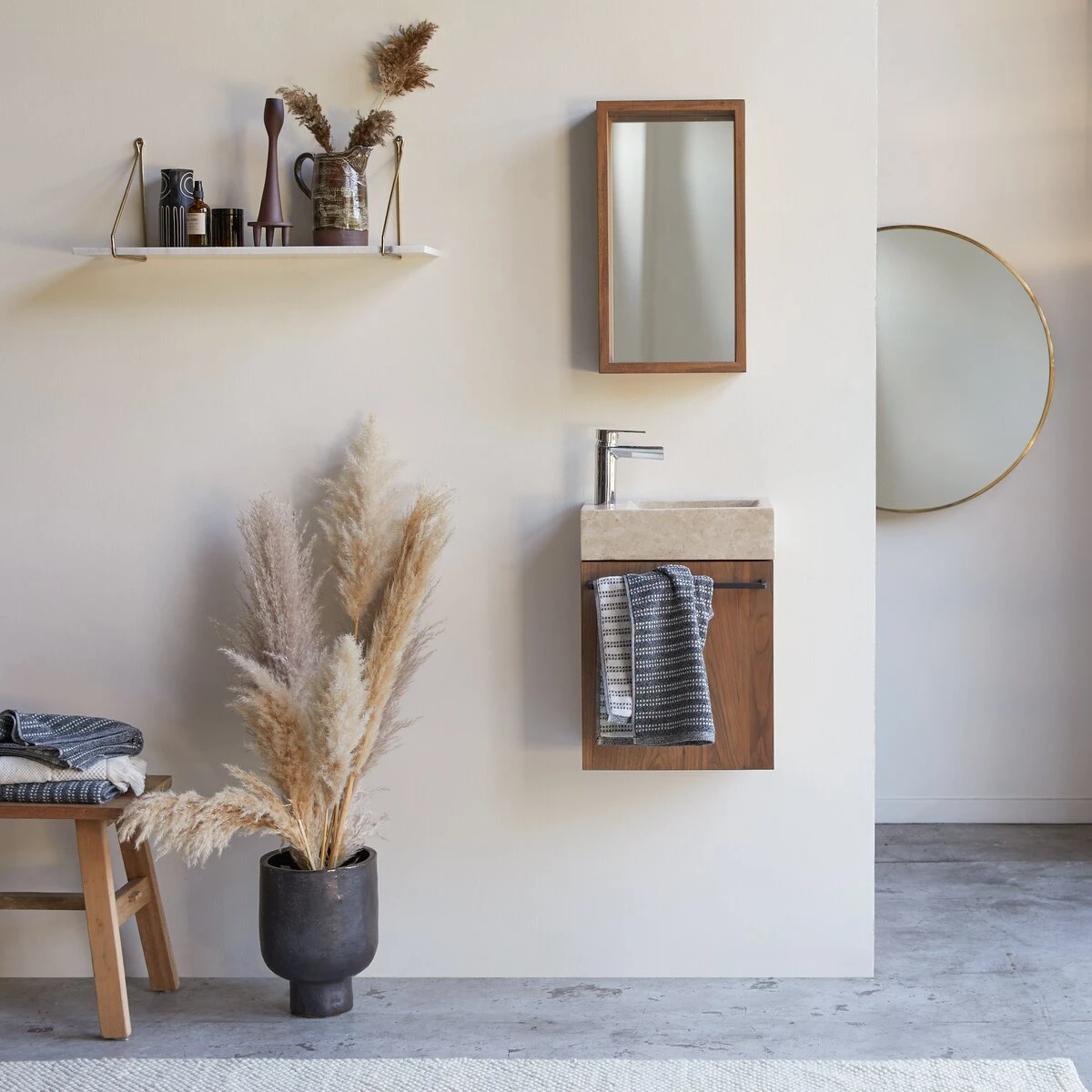 Stelle Solid Walnut And Cream Marble Washbasin Unit Ref. 4922 3 Stelle Solid Walnut And Cream Marble Washbasin Unit Ref. 4922