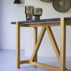 Stoneleaf Solid Oak And Marble Console Table Ref. 4179 -Tikamoon 1200 1200 stoneleaf solid oak and marble console table 2