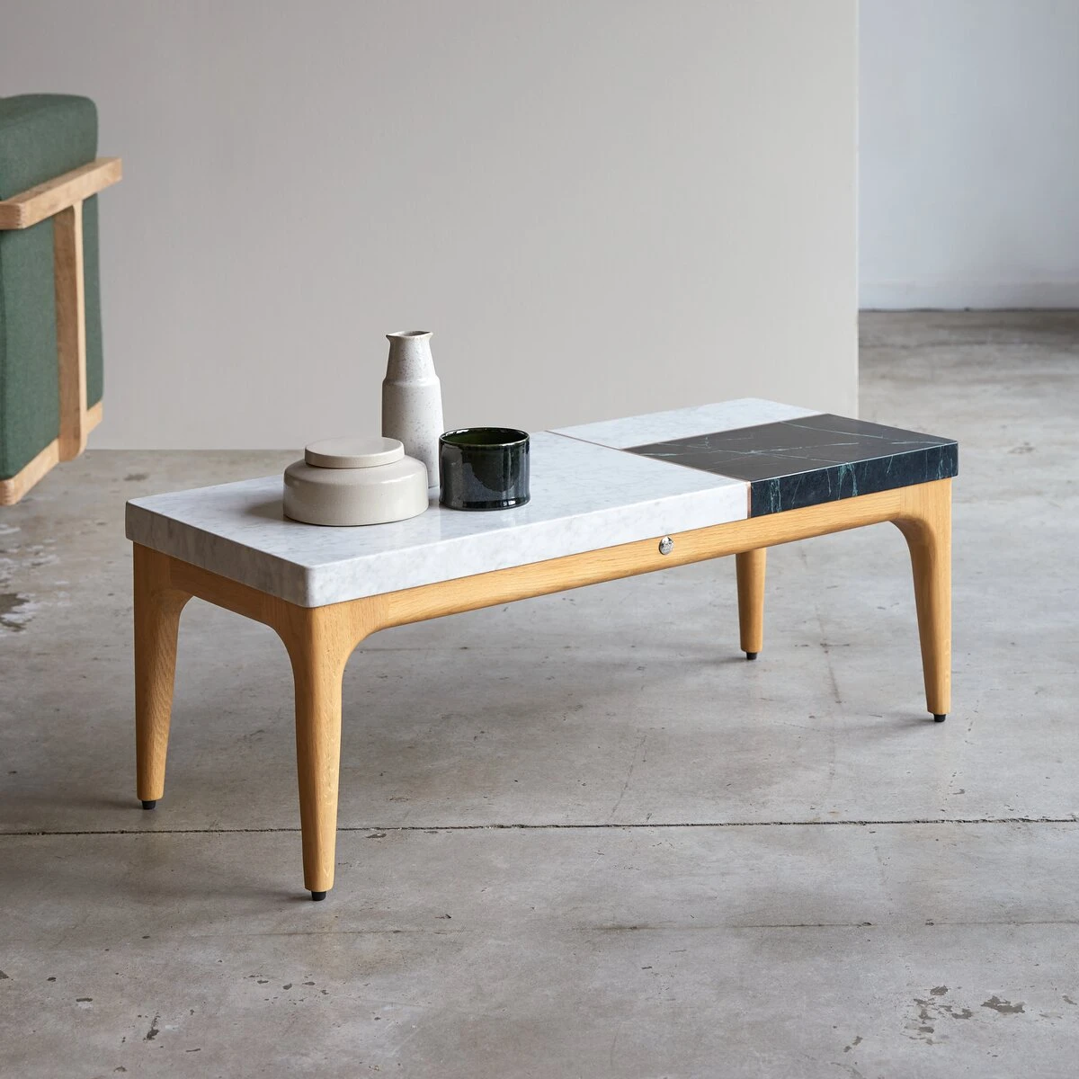 Stonepiet Solid Oak And Marble Coffee Table 95x40 Cm Ref. 2630 6 Stonepiet Solid Oak And Marble Coffee Table 95x40 Cm Ref. 2630 - Image 4