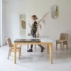 Stonepiet Solid Oak And Marble Table Ref. 2626 -Tikamoon 1200 1200 stonepiet solid oak and marble table seats 2 4