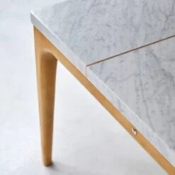 Stonepiet Solid Oak And Marble Table Ref. 2626 -Tikamoon 1200 1200 stonepiet solid oak and marble table seats 2 4 6