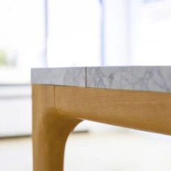 Stonepiet Solid Oak And Marble Table Ref. 2623 -Tikamoon 1200 1200 stonepiet solid oak and marble table seats 6 8 4