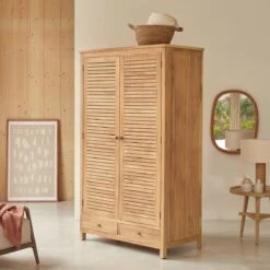 Suzette Solid Teak Wardrobe Ref. 2142 -Tikamoon 1200 1200 suzette solid teak wardrobe 7