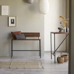 Talia Solid Sheesham And Metal Tall Bench Ref. 3814