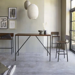 Talia Solid Sheesham And Metam Bar Table Ref. 3856 -Tikamoon 1200 1200 talia solid sheesham and metam bar table seats 4 3