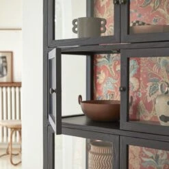 Tana ﻿Wide Elm Display Cabinet Ref. 6456 -Tikamoon 1200 1200 tana wide elm display cabinet 4