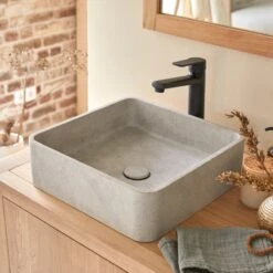 Thaïs Square Grey Concrete Washbasin Ref. 6081