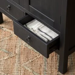 Thaki Black Solid Pine Cupboard 80 Cm Ref. 1754 -Tikamoon 1200 1200 thaki black pine dresser 80 cm 4