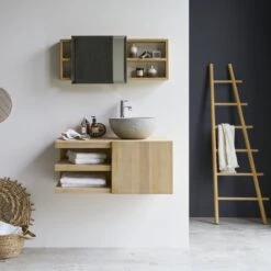 Typo Solid Teak Vanity Unit 90 Cm Ref. 1772