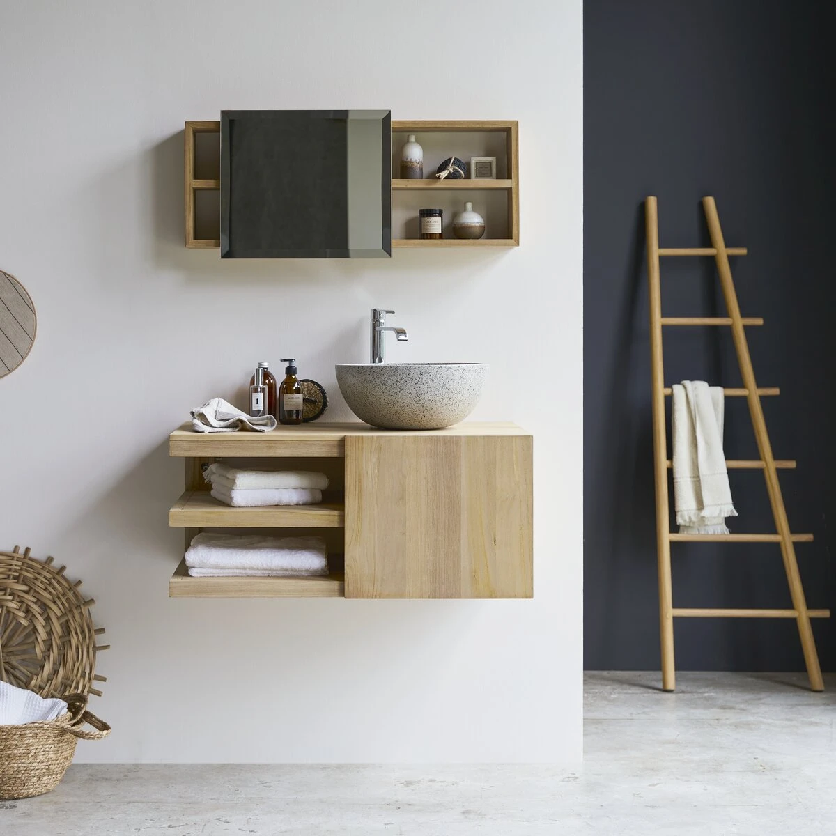 Typo Solid Teak Vanity Unit 90 Cm Ref. 1772 3 Typo Solid Teak Vanity Unit 90 Cm Ref. 1772