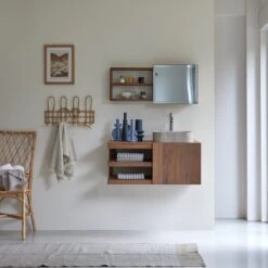 Typo Solid Walnut Vanity Unit 90 Cm Ref. 4886