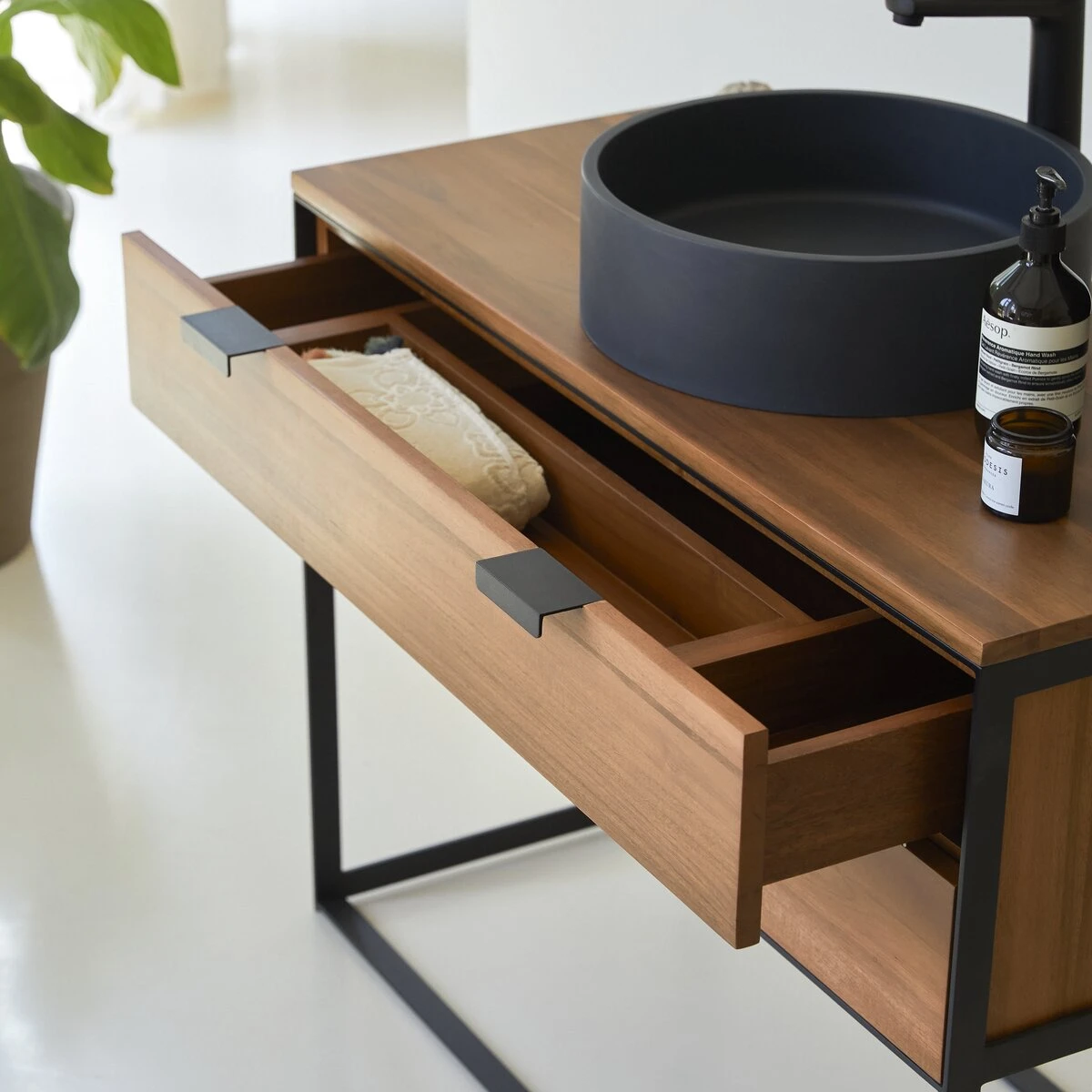 Urban Solid Acacia Vanity Unit 100 Cm Ref. 6424 4 Urban Solid Acacia Vanity Unit 100 Cm Ref. 6424 - Image 2