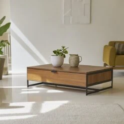 Urban Solid Acacia Coffee Table With Storage Ref. 6413 -Tikamoon 1200 1200 urban solid acacia coffee table with storage 3