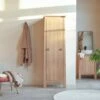 Volute Solid Oak Tall Bathroom Cabinet Ref. 6136 2 Volute Solid Oak Tall Bathroom Cabinet Ref. 6136 -Tikamoon 1200 1200 volute solid oak tall bathroom cabinet
