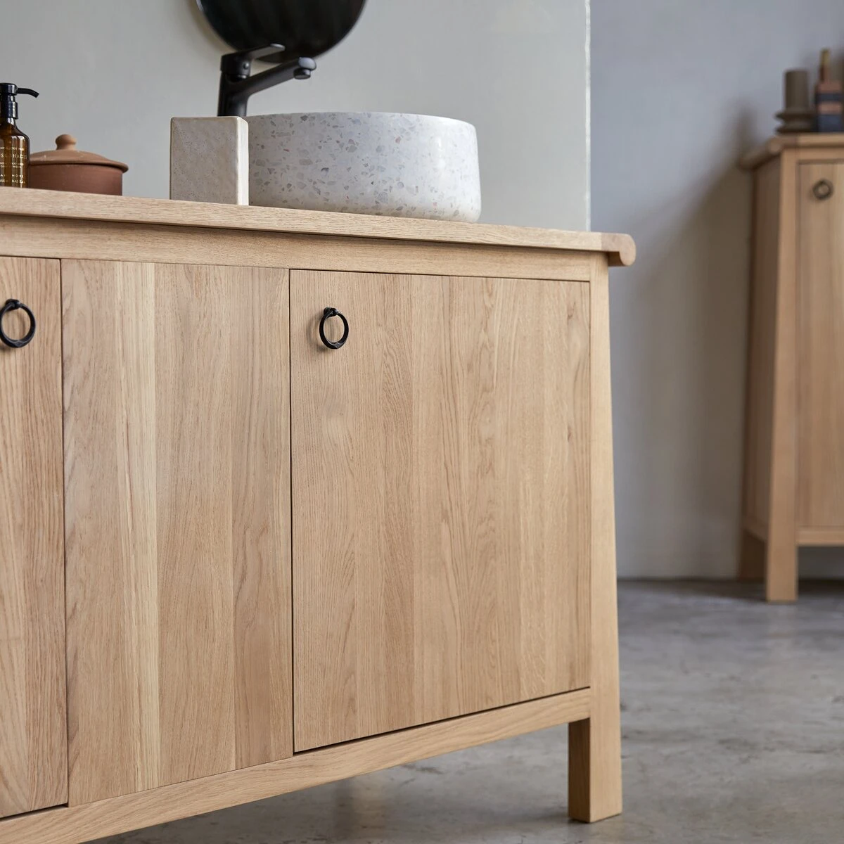 Volute Solid Oak Vanity Unit 160 Cm Ref. 6132 4 Volute Solid Oak Vanity Unit 160 Cm Ref. 6132 - Image 2