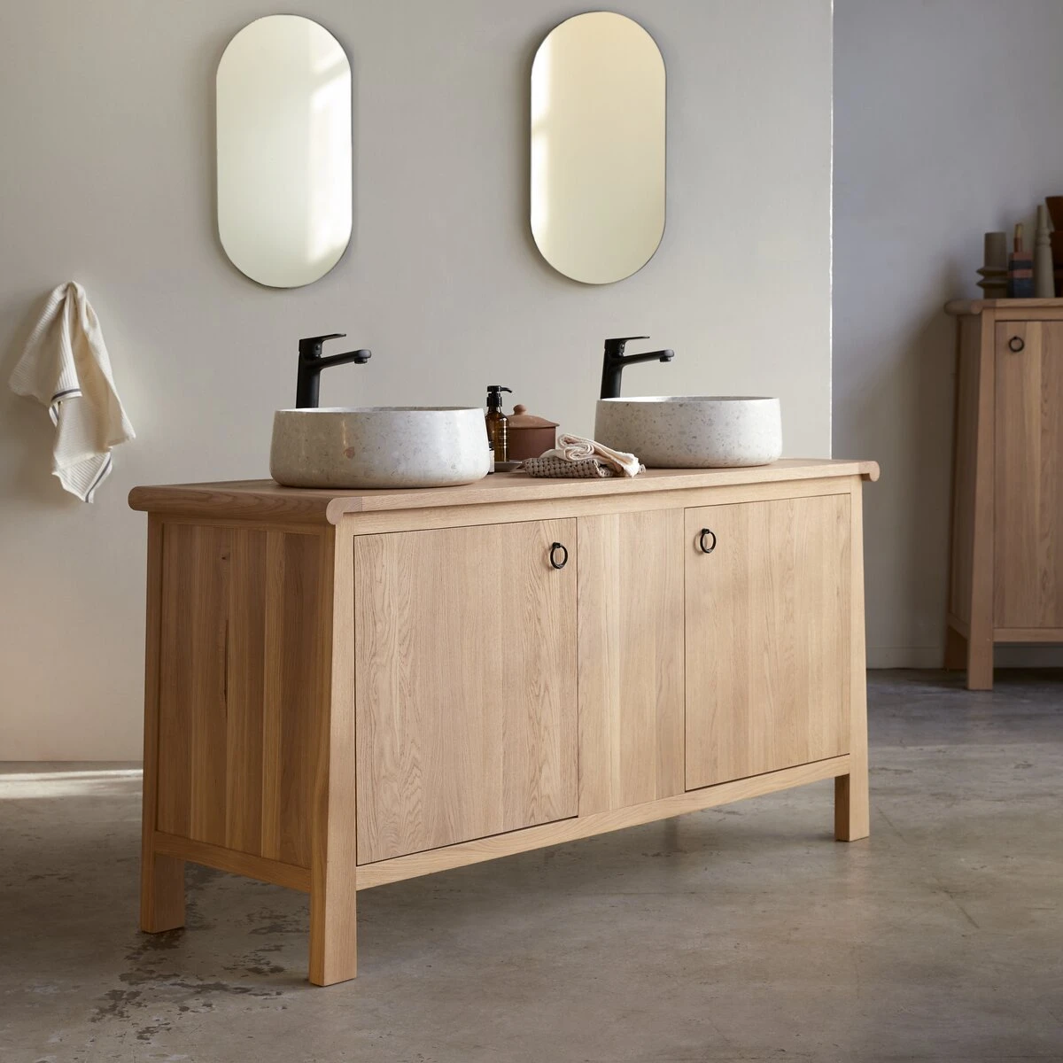Volute Solid Oak Vanity Unit 160 Cm Ref. 6132 6 Volute Solid Oak Vanity Unit 160 Cm Ref. 6132 - Image 4